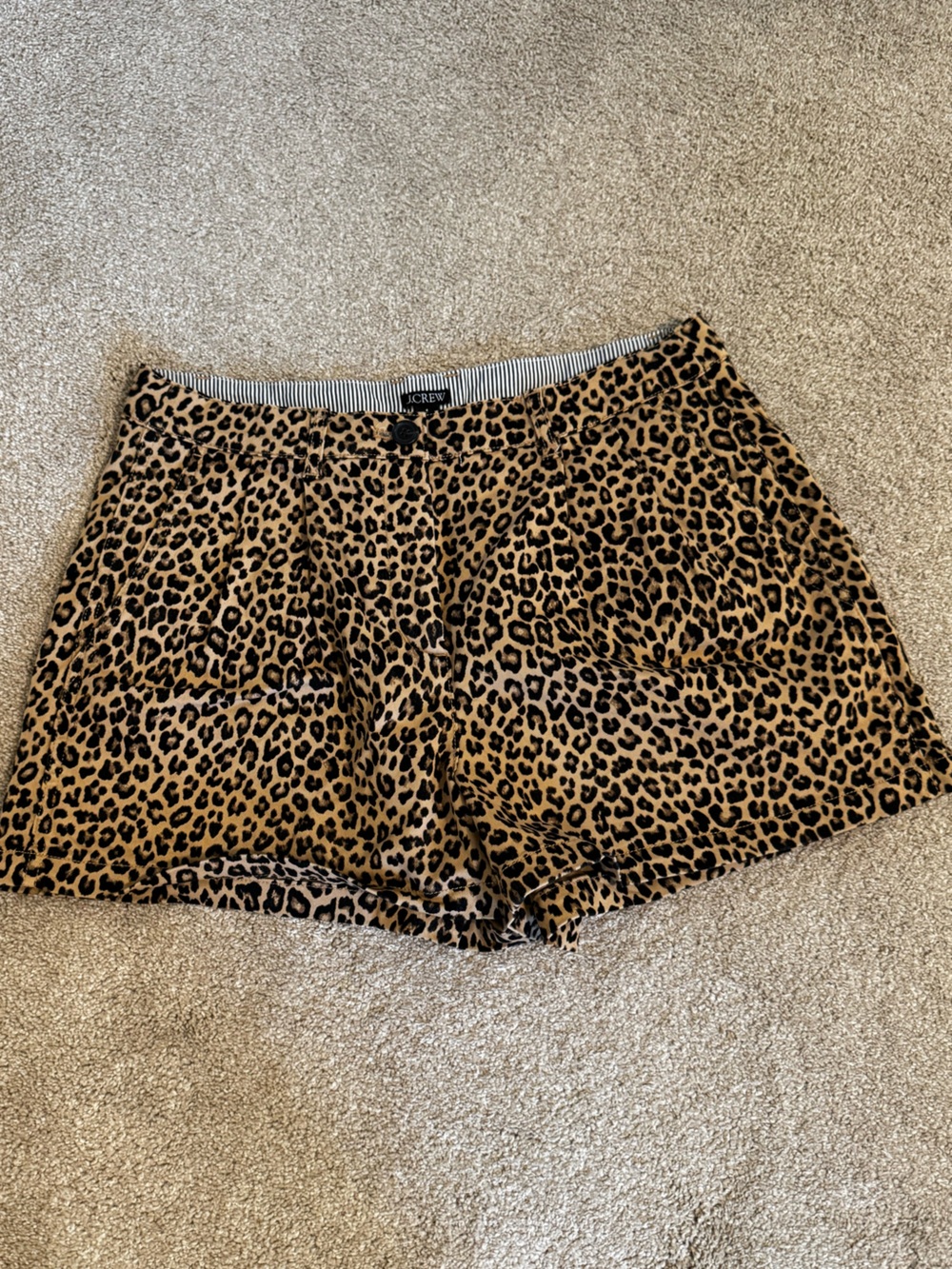 J. Crew Tan and Black Leopard-Print Shorts
